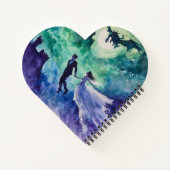 Flying Lovers - Aquarellmalerei Notizblock (Rückseite)