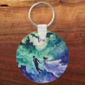 Flying Lovers - Aquarellmalerei Schlüsselanhänger (Vorderseite)