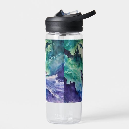 Flying Lovers - Aquarellmalerei Trinkflasche (Links)