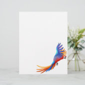 Flying Macaw Parrot Letterhead Stationery 8.5 x 11 (Stehend Vorderseite)