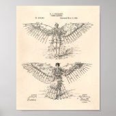 Flying machine 1889 Patent Art - Old Peper Poster (Vorne)
