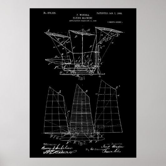 Flying Machine Patent Poster (Vorne)
