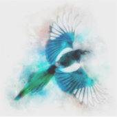 Flying magpie-Vogelfarbe Aufkleber (Vorderseite)