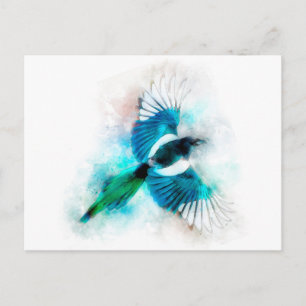 Flying magpie-Vogelfarbe Postkarte