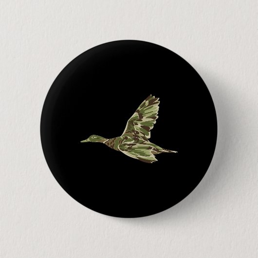 Flying Mallard Duck Camouflage Camouflage Ente Jag Button (Vorderseite)
