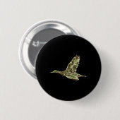 Flying Mallard Duck Camouflage Camouflage Ente Jag Button (Vorne & Hinten)
