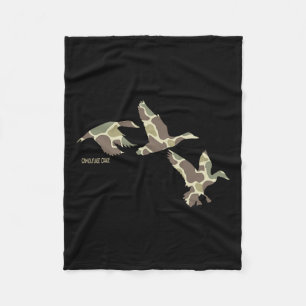 Flying Mallard Duck Camouflage Camouflage Ente Jag Fleecedecke
