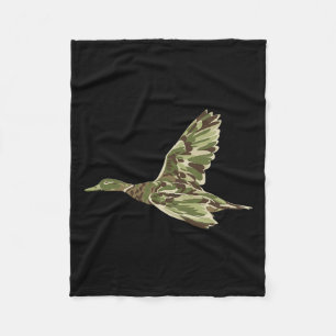 Flying Mallard Duck Camouflage Camouflage Ente Jag Fleecedecke