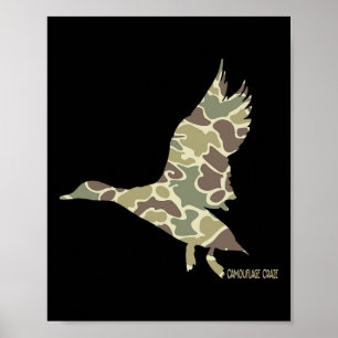 Flying Mallard Duck Camouflage Camouflage Ente Jag Poster