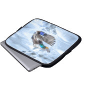 Flying Mallard Duck Drake 3 Wildlife Foto Laptopschutzhülle (Vorne Knopf)
