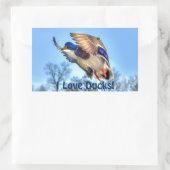 Flying Mallard Duck Drake Wildlife Foto Rechteckiger Aufkleber (Tasche)