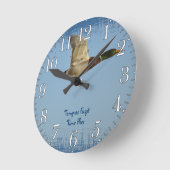 Flying Mallard Duck Kunst für Naturliebhaber Runde Wanduhr (Winkel)