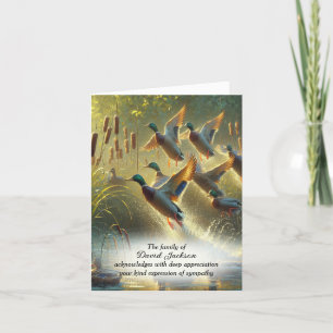 Flying Mallard Ducks Beileid Vielen Dank Dankeskarte