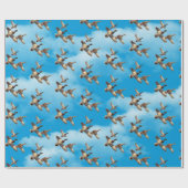 Flying Mallard Encks in Wolken Geschenkpapier (Flach)