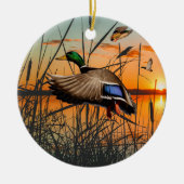 Flying Mallard-Ornament, Entenjagd Keramik Ornament (Vorne)