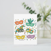 Flying Masks Feiertagspostkarte (Stehend Vorderseite)