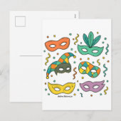Flying Masks Feiertagspostkarte (Vorne/Hinten)