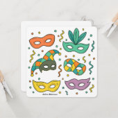 Flying Masks Karte (Vorderseite/Rückseite Beispiel)