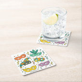 Flying Masks Rechteckiger Pappuntersetzer (Vor Ort)