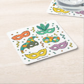 Flying Masks Rechteckiger Pappuntersetzer (angewinkelt)