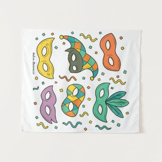 Flying Masks Wandteppich (Vorderseite (Horizontal))