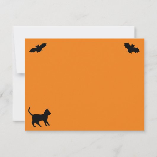 Flying mit schwarzer Katze , halloween night (Rückseite)