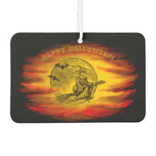 Flying mit schwarzer Katze , halloween night Autolufterfrischer