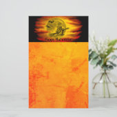 Flying mit schwarzer Katze , halloween night Briefpapier (Stehend Vorderseite)