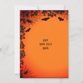 Flying mit schwarzer Katze , halloween night Dankeskarte (Rückseite)