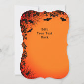 Flying mit schwarzer Katze , halloween night Einladung (Rückseite)