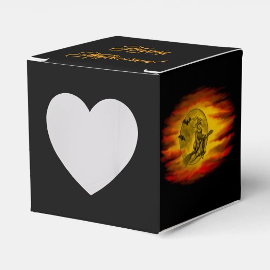 Flying mit schwarzer Katze , halloween night Geschenkschachtel (Vorderseite)