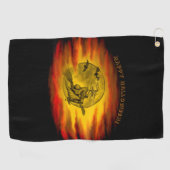 Flying mit schwarzer Katze , halloween night Golfhandtuch (Horizontal)