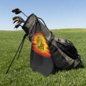 Flying mit schwarzer Katze , halloween night Golfhandtuch (Gras)