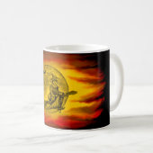 Flying mit schwarzer Katze , halloween night Kaffeetasse (VorderseiteRechts)