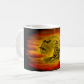 Flying mit schwarzer Katze , halloween night Kaffeetasse (Vorderseite Links)