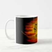 Flying mit schwarzer Katze , halloween night Kaffeetasse (Links)