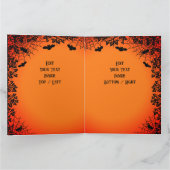 Flying mit schwarzer Katze , halloween night Karte (Innenseite)