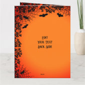 Flying mit schwarzer Katze , halloween night Karte (Rückseite)