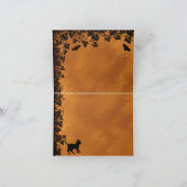 Flying mit schwarzer Katze , halloween night Karte (Innenseite)