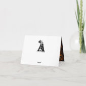 Flying mit schwarzer Katze , halloween night Karte (Rückseite)