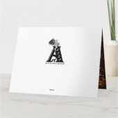 Flying mit schwarzer Katze , halloween night Karte (Rückseite)