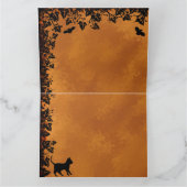 Flying mit schwarzer Katze , halloween night Karte (Innenseite)