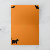 Flying mit schwarzer Katze , halloween night Karte (Innenseite)