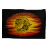 Flying mit schwarzer Katze , halloween night Kissenbezug (Rückseite)