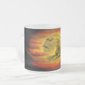 Flying mit schwarzer Katze , halloween night Mattglastasse (Vorderseite Links)