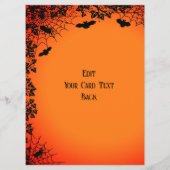 Flying mit schwarzer Katze , halloween night Menükarte (Rückseite)