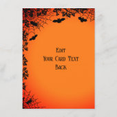 Flying mit schwarzer Katze , halloween night Menükarte (Rückseite)