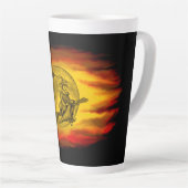 Flying mit schwarzer Katze , halloween night Milchtasse (Rechte Ecke)