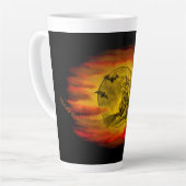 Flying mit schwarzer Katze , halloween night Milchtasse (Linke Ecke)