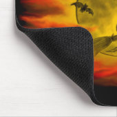 Flying mit schwarzer Katze , halloween night Mousepad (Ecke)
